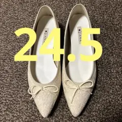 Diana アイボリー レース フラットシューズ　バレエシューズ　パンプス