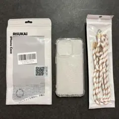 【新品未使用】iPhone15proケース　ソフトクリアケース　ストラップ