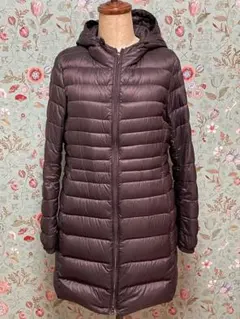 UNIQLO フード付きダウンジャケット L ダークブラウン