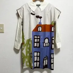 ＜極美品＞レア品　アトリエドゥサボン　フレンチスリーブ　ワンピース　裏地つき