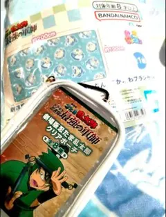 忍たま乱太郎　きゅるぽっぷん　でかふわブランケット　クリアポーチ