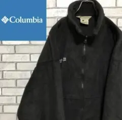 希少 コロンビア☆ブラックワンポイント厚手フリースジャケットUSA製 2XL