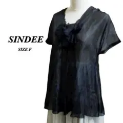 シンディー　SINDEE　半袖ブラウス　ブラック　シアーブラウス　Ｆ|413のサムネイル