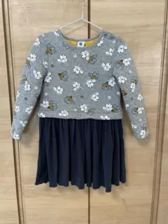 プチバトー 長袖キルティングワンピース 6ans116cm 120