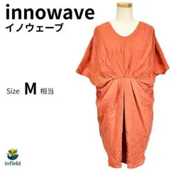 イノウェーブ innowave ワンピース ドレープ オレンジ M 夏 ひざ丈のサムネイル