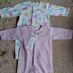 【長袖】プレオール花柄ロンパース 　2枚セット