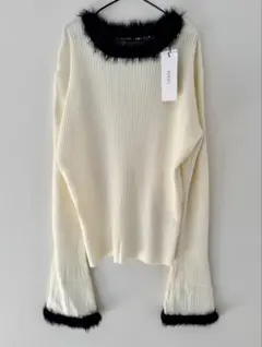 Re:EDIT リエディ アイボリー ブラック ニット セーター L