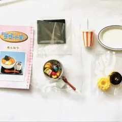 ぷちサンプル★街のデザート屋/あんみつとドーナツ/リーメントミニチュア お菓子