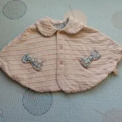 ベビーアウター ポンチョリバーシブル 淡いパステルカラー