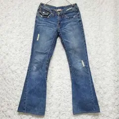 【USA製/レア】True Religion JOEY フレアデニム ダメージ トゥルーレリジョン フレア デニム W25 TRUE RELIGION JOEY