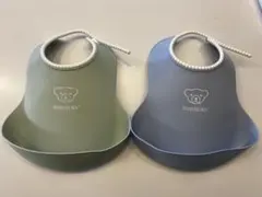 スタイ ベビービョルン　お食事エプロン 2セット　ブルー　グリーン