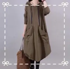 パーカーワンピ パーカー ワンピ 長袖 フード付き レディース