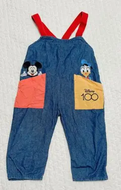 ディズニー　ミッキー　ドナルド　オーバーオール　バースデイ　80