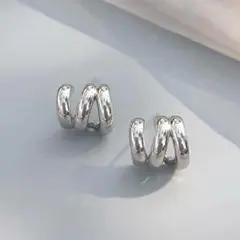 メタルアーチピアス（シルバー）silver925 トレンド おしゃれ No285