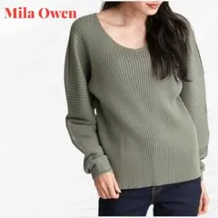 Mila Owen 2wayボリュームスリーブリブニットプルオーバー