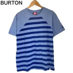 バートン　ボーダー　半袖　ブルー　コットン　日本製　丸首　Tシャツ　プリント　Mのサムネイル