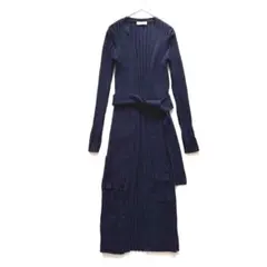 MADISONBLUE✨リブニット ロングカーディガン リボン ベルト XS