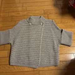 Max Maraウールグレー ボタン付きニットカーディガンボレロ