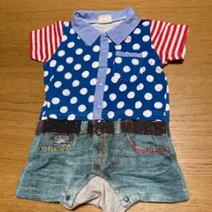 SHORH KID'S（ショーキッズ）ロンパース　半袖　80㎝　重ね着風　ドット