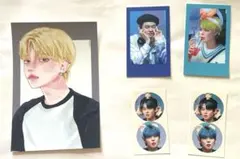 BTS 写真3枚＆シール5個、TXT ヨンジュン 写真＆シール4枚、ナヨン写真