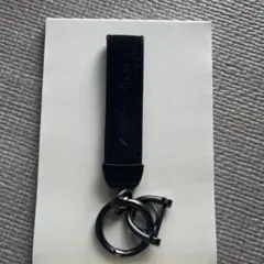 ブラックレザー調キーホルダー