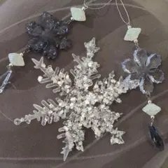 雪の結晶のクリスマスオーナメント（3個セット）