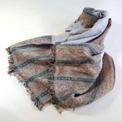 美品　23区　ウール　アンゴラ　シルク　大判ショール　ペイズリー　インド製