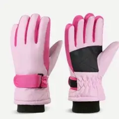 子供 手袋 スノーグローブ ピンク 雪遊び スキー 通園通学 可愛い 防寒 防水