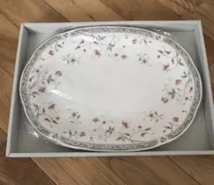 D-4 ②【美品】Noritake ノリタケ オーバルプラター 大皿 花柄 金彩
