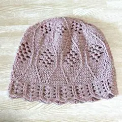 ハンドメイド♡夏素材 ニット帽　ピンク