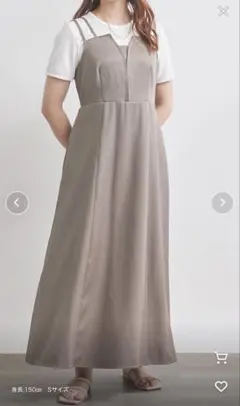 【150㎝前後の小柄さんサイズ】タックキャミワンピース