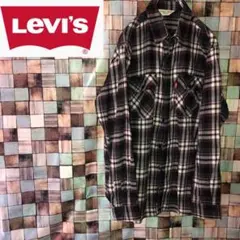 リーバイスレッドタブブラック系マルチカラー チェックシャツLオーバーサイズ