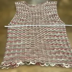 ハンドメイド　ベスト　段染めモヘア