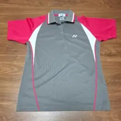 YONEX テニスウェア ポロシャツ　 レディスL　グレー/ピンク