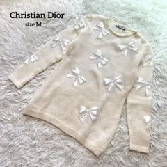 極美品】19AW DIOR ディオール ブランド刺繍 薄手ハイゲージ ニットM 