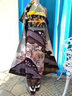 振袖フルセット、正絹振袖、成人式、重ね衿、帯揚げ帯締め、西陣唐織袋帯、長襦袢