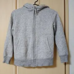 キッズ UNIQLO キッズ 裏ボアジップアップパーカー グレー 130cm