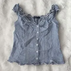 Brandy Melville フリル付きノースリーブトップス