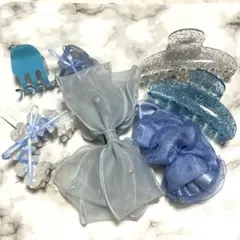 スリーコインズ　スリコ　ヘアクリップ　ブルー系　まとめ売り