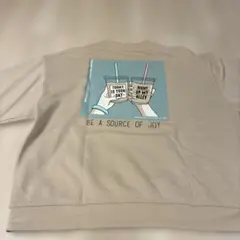 イラスト付きベージュスウェット M