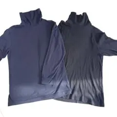 【GU】まとめ売り タートルネック カットインナー 暖か 綿 黒 紺 重ね着