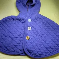 【シップス】紫色 フード付きポンチョ 3ボタン(70-90)