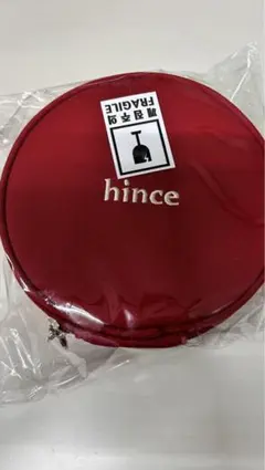 【非売品】hince 赤 ナイロン 円形ポーチ 約直径15cmのサムネイル