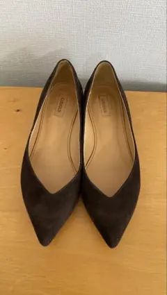 お値下げ！CHEMBUR ダークブラウン ポインテッドトゥフラットシューズ 35