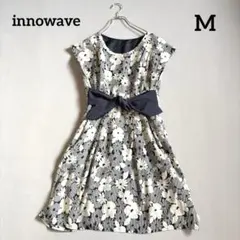 innowave 花柄ストライプ ノースリーブ ワンピース リボン付きのサムネイル