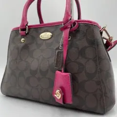 美品 COACH ショルダーバッグ PVCレザー シグネチャー 2way