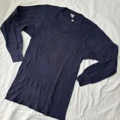 ア*ー様 アメリカ製 海外古着 USA製 サーマル ネイビー ロンT 長袖 Tシ