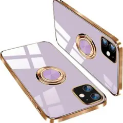 iPhone12 pro ケース MagSafe対応 リング付き パープル