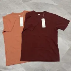 UNIQLO U クルーネックTシャツ 2枚セット S　ユニクロU 茶 橙