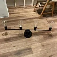 ヴィンテージ風4灯 シーリングライト 【ブラック】